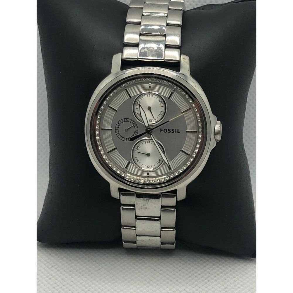 Fossil ES3355 Womens Silver Stainless Steel Analog